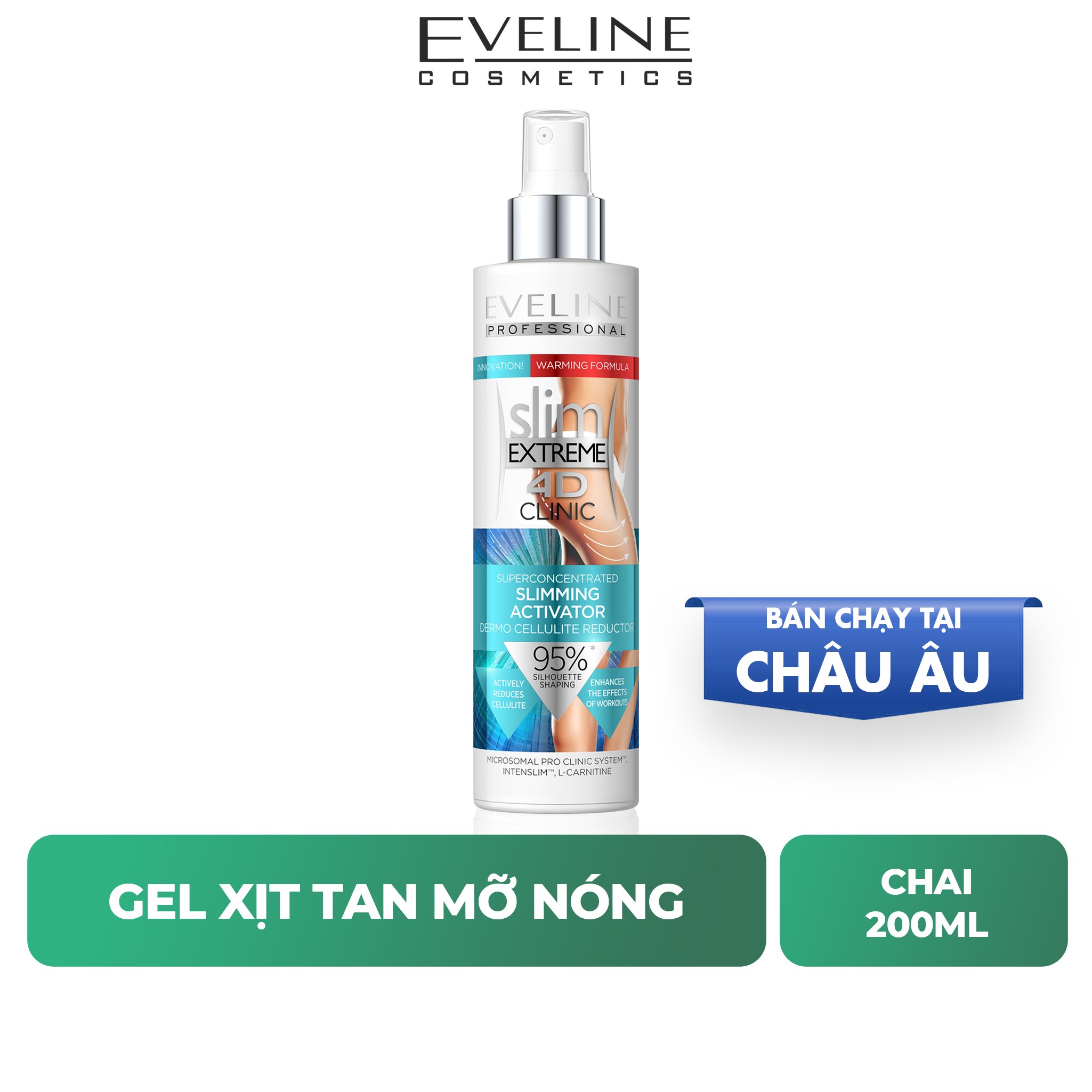 Gel xịt hỗ trợ tan mỡ  Slimming Activator ( gel nóng) - Chai 200ml