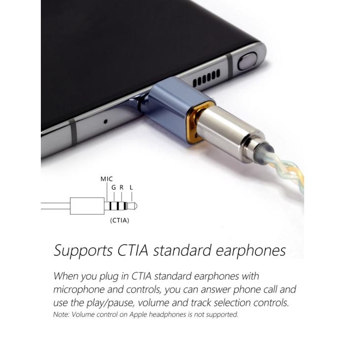 Giắc Type C Ra 3.5 ddHiFi Aluminum Alloy TC35B - Hàng Chính Hãng
