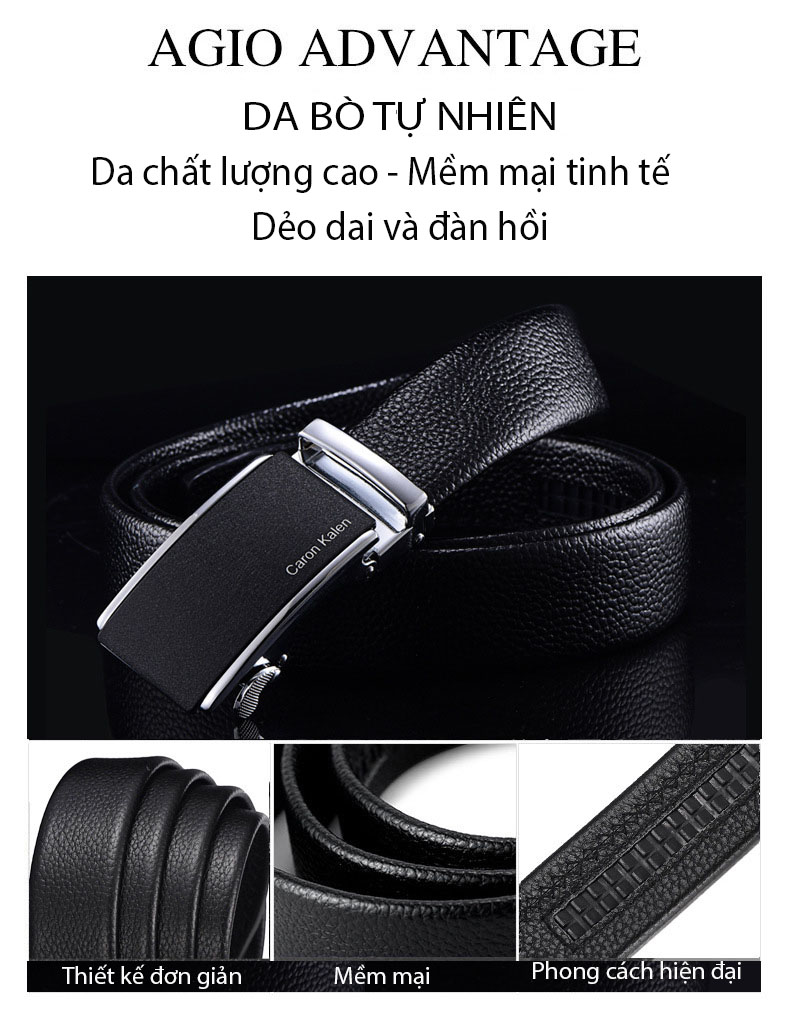 Thắt lưng/ dây nịt nam da bò cao cấp mã 74230DIE - Kiểu 3