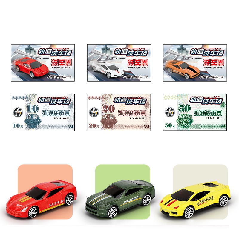 Ô tô đồ chơi mô hình trạm rửa xe kèm 3 xe mini kim loại đổi màu khi gặp nước cho bé trai, quà tặng sinh nhật cho bé