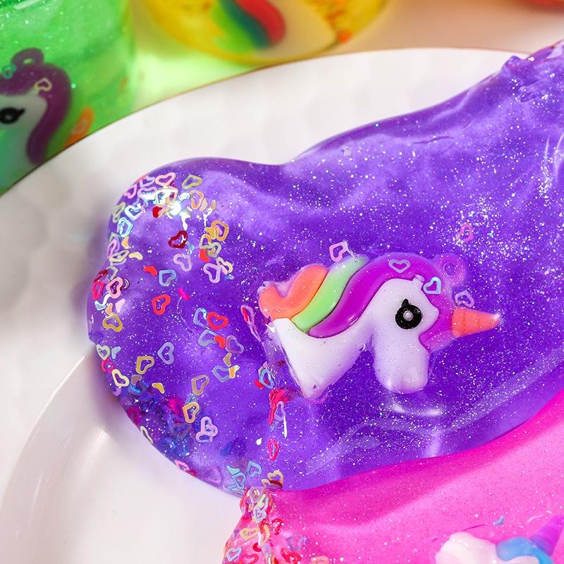Slime charm CÁ NGỰA TRÁI TIM 9 màu cực đẹp Đồ chơi hũ slam chất nhờn ma quái squishy