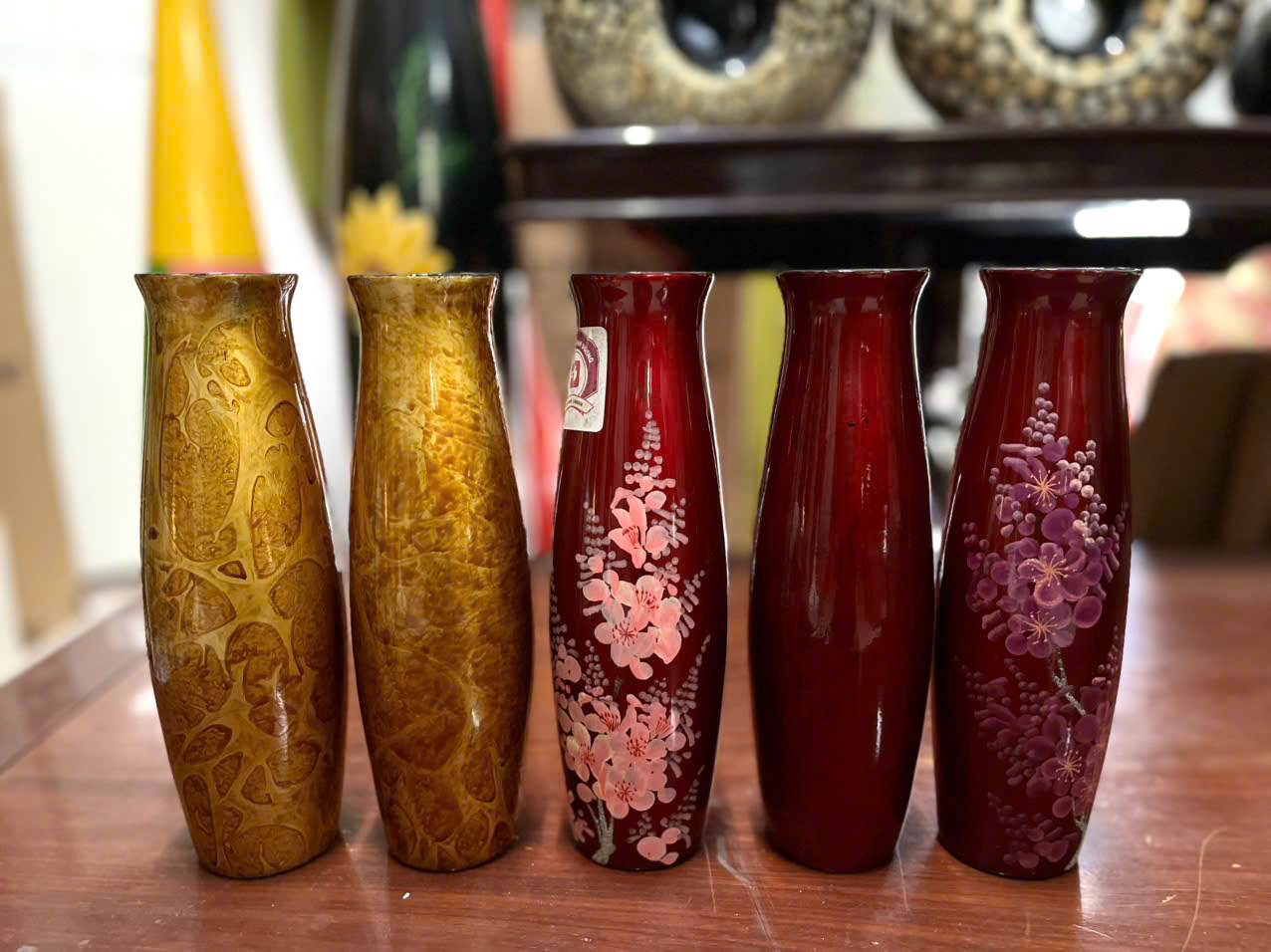 Bình Hoa Sơn Mài Cao Cấp Thanh Bình Lê- Mã B60 size 25x8 cm cắm hoa, trang trí kệ, bàn làm việc, quà tặng ý nghĩa