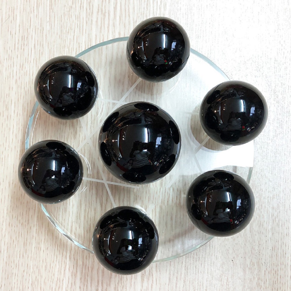 Đĩa Thất Tinh Trận Đồ Đá Obsidian - Đá Núi Lửa Đen Tự Nhiên - 15cm - Mx- Hợp Mệnh Thuỷ, Mộc