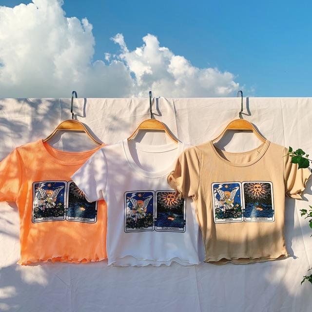 Áo croptop hình siêu xinh chất thun borip