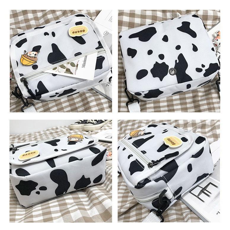 TÚI ĐEO CHÉO NAM NỮ HỌA TIẾT BÒ SỮA