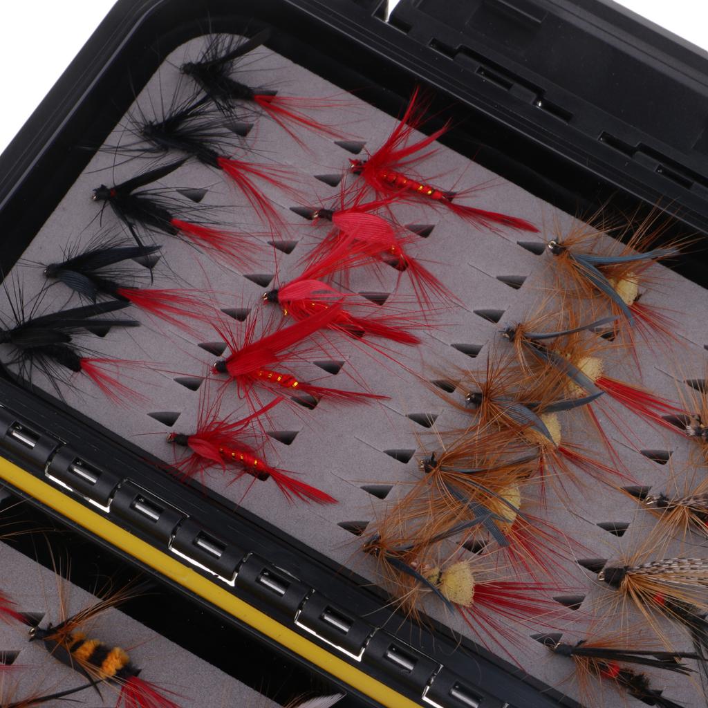 40pcs Hook Bait Lure Lifelike Insects Wet / Dry Fly Fishing Flies