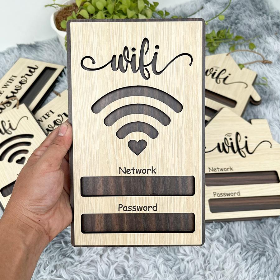 Biển gỗ ghi password wifi miễn phí cho khách dùng trang trí không gian cửa hàng kinh doanh, homestay cực hot