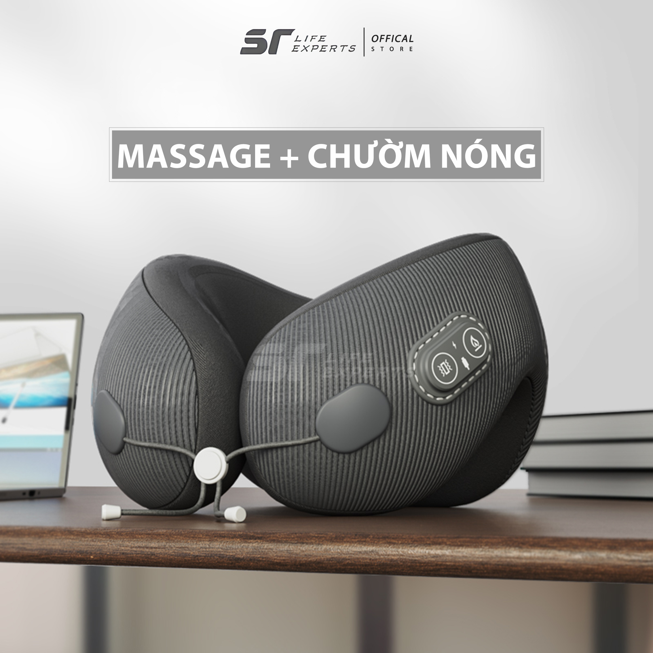 Gối Cổ U Massage Văn Phòng Công Thái Học, Kê Cổ Cao Su Non Chống Đau Mỏi Vai Gáy, Tựa Cổ Ô Tô, Du Lịch - Sairui