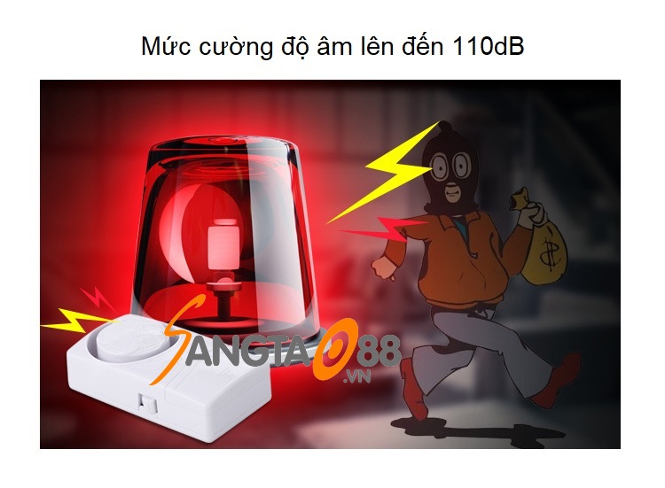 THIẾT BỊ BÁO ĐỘNG CHỐNG TRỘM SIÊU MINI, CÒI HÚ SIÊU LỚN CAO CẤP SF19R