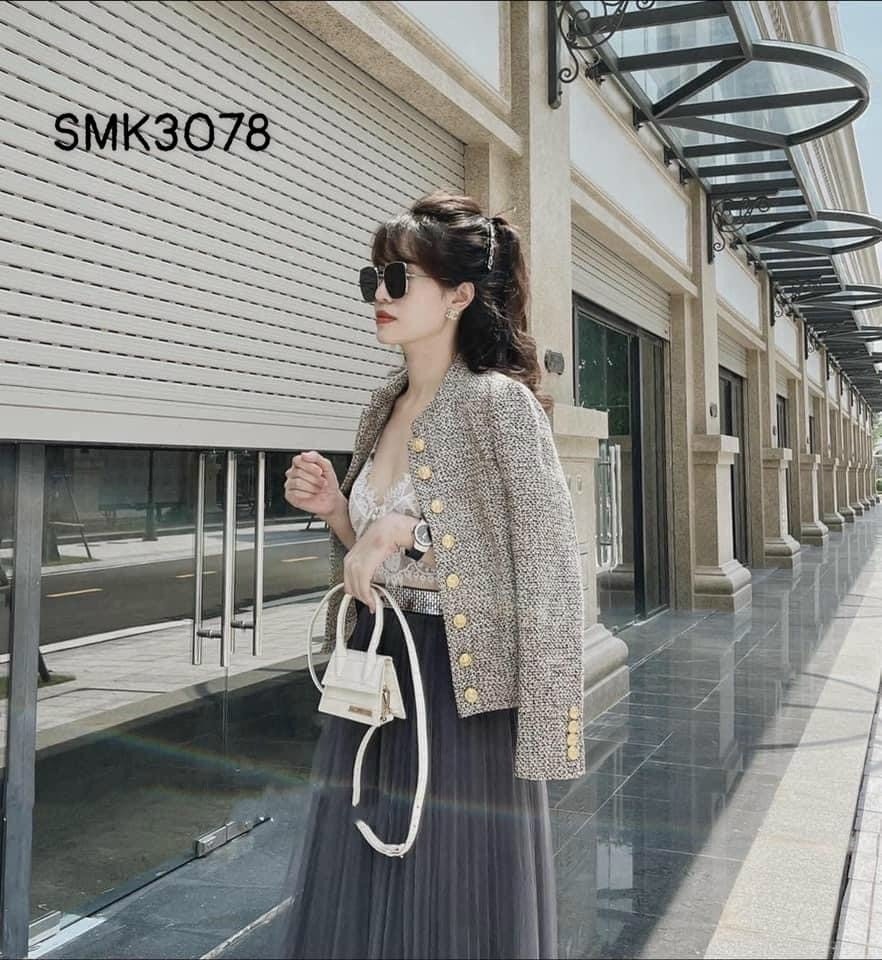 ÁO KHOÁC DẠ BLAZER FORM NGẮN PHỐI NÚT CAO CẤP