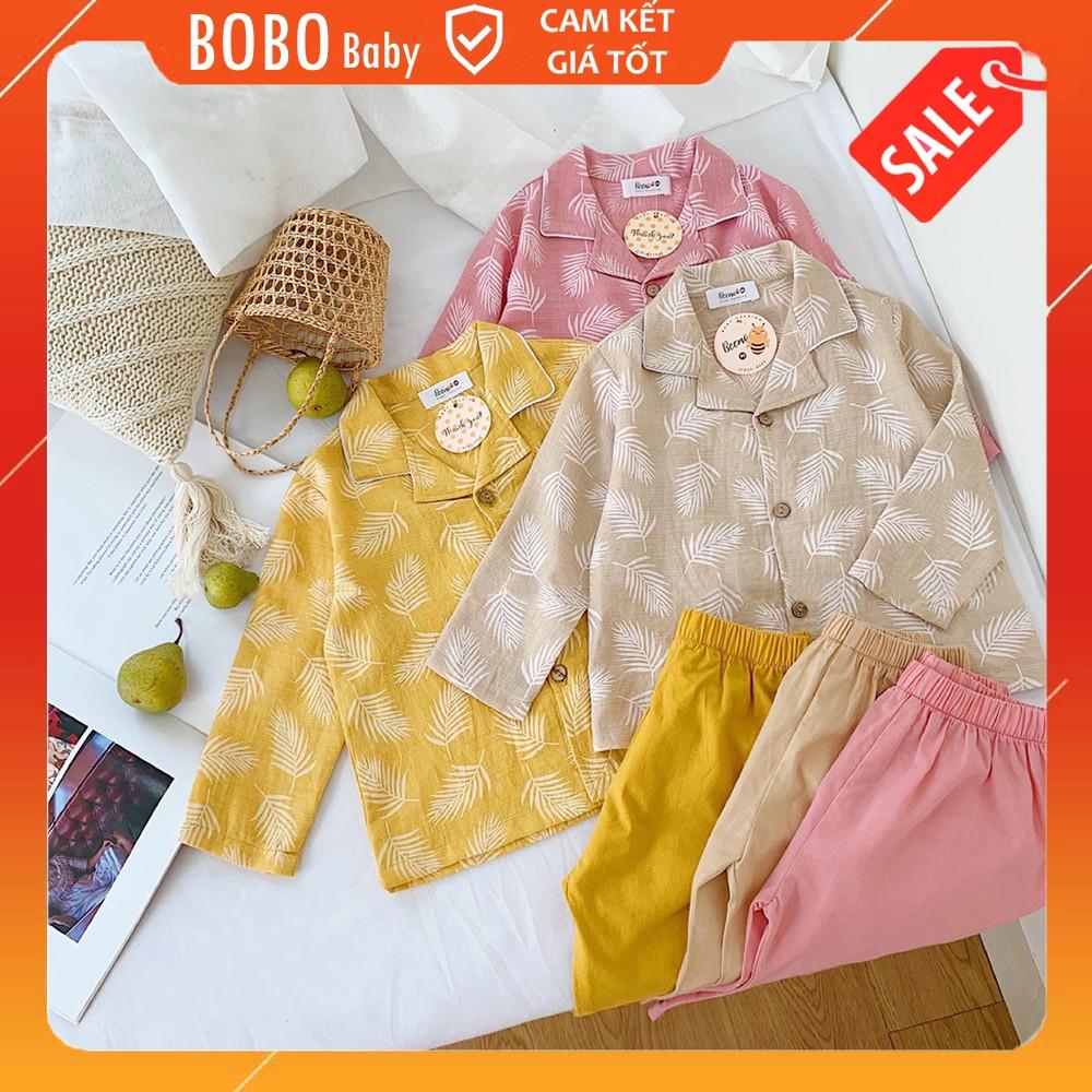 Bộ Ngủ Pijama Mặc Hè Chất Đũi Cho Bé Trai và Bé Gái