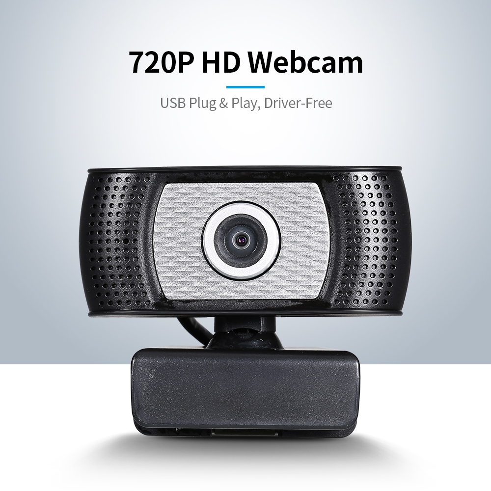 Webcam Độ Nét Cao 720p 30 Khung Hình/Giây Xoay 360 Độ Với Micrô Giảm Tiếng Ồn Cho Máy Tính HD Xách Tay