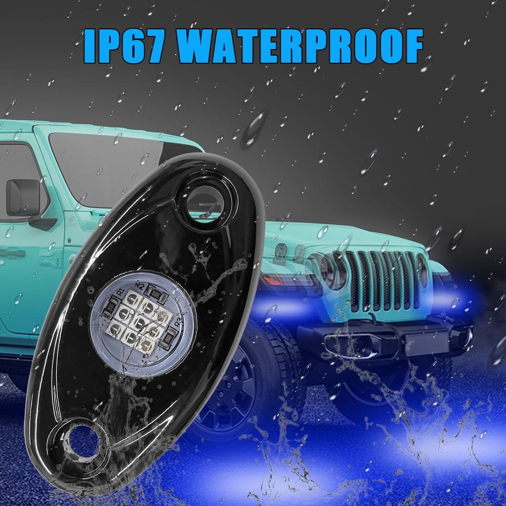 1 cặp đèn LED neon 5 màu chống nước cho xe Jeep Atv Suv Offroad