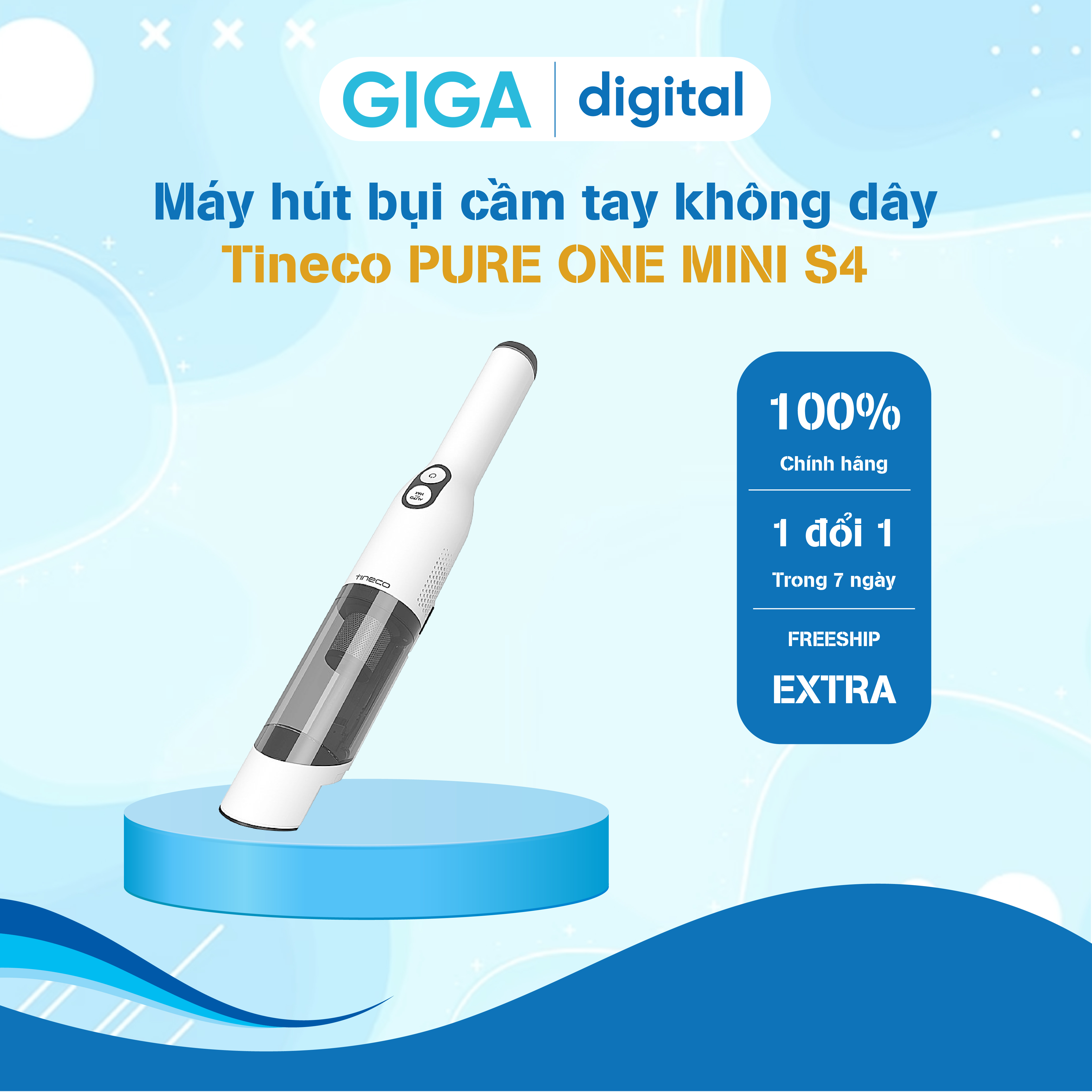Máy hút bụi cầm tay không dây thông minh Tineco PURE ONE MINI S4 - Version Global