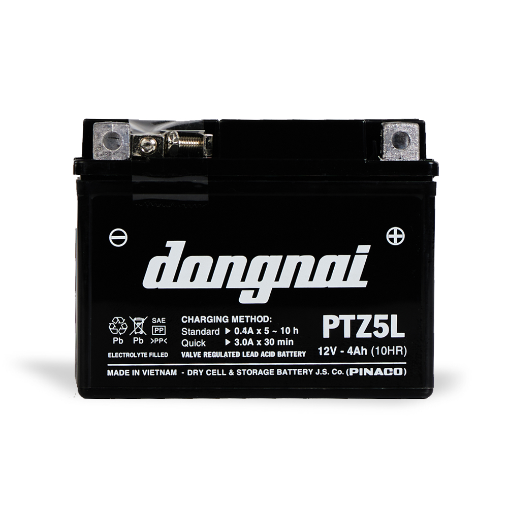 Ắc quy khô miễn bảo dưỡng Đồng Nai PTZ5L | 12V - 4Ah