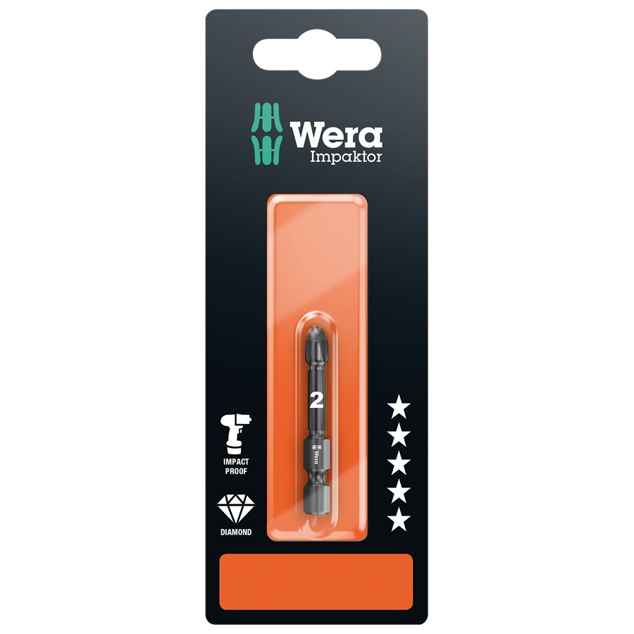 Đầu vít Impaktor PZ2 x 50mm, 855/4 IMP DC Impaktor bits SB, Wera 05073961001