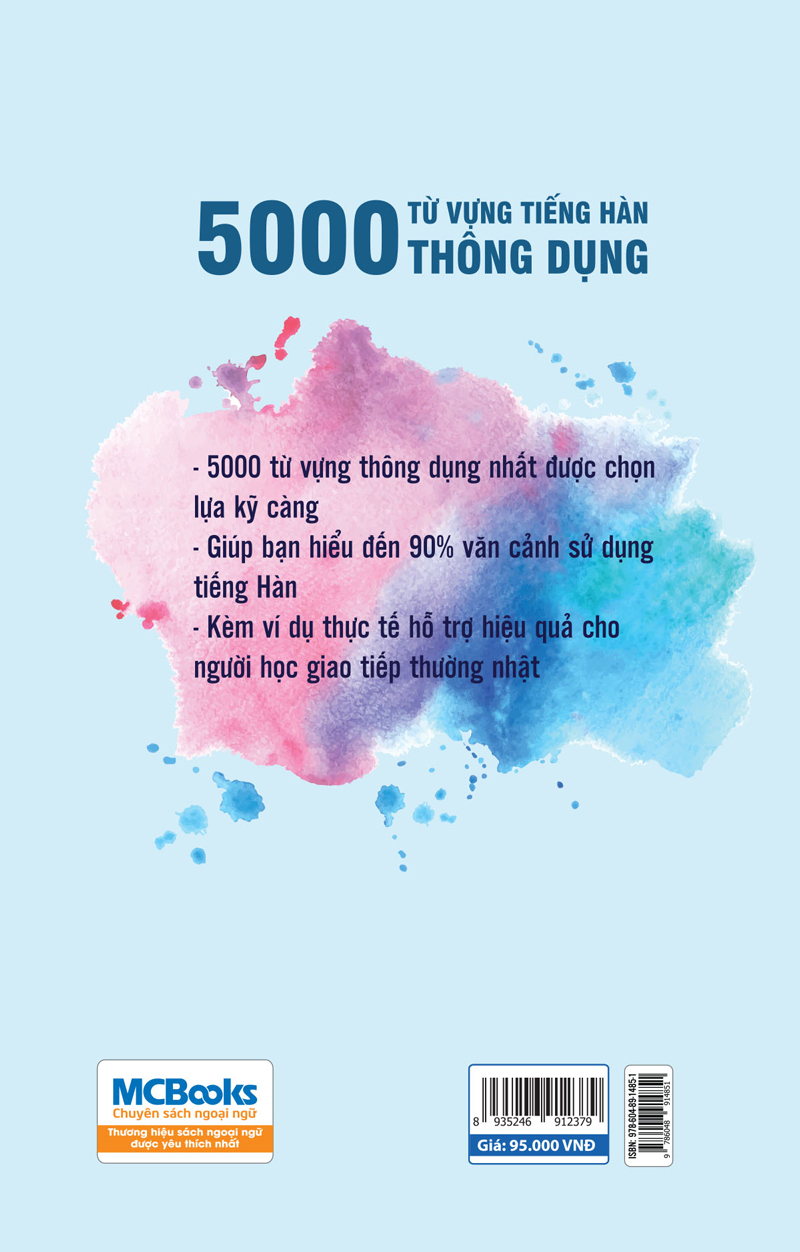 5000 Từ Vựng Tiếng Hàn Thông Dụng (Tặng Kèm Bút Hoạt Hình Cực Xinh)