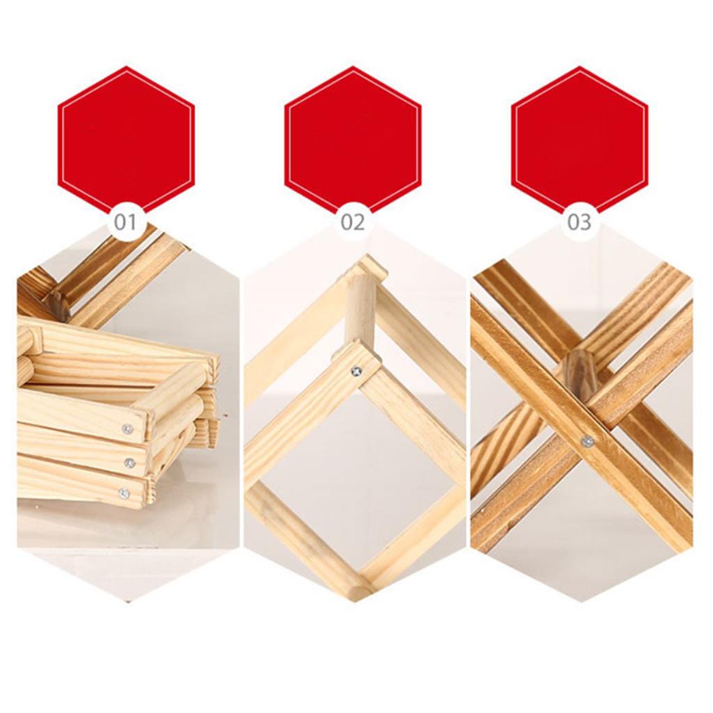 Wooden Red Wine Rack Bottle Holder Display Shelf Foldable