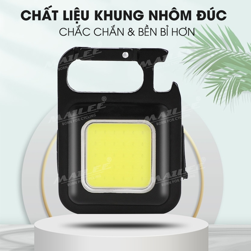 Đèn Móc Khóa USB mini di động đa năng KEYCHAIN LIGHT 500 Lumens 30 led COB độ sáng cao khung vỏ nhôm sạc type-C có nam châm - Mai Lee