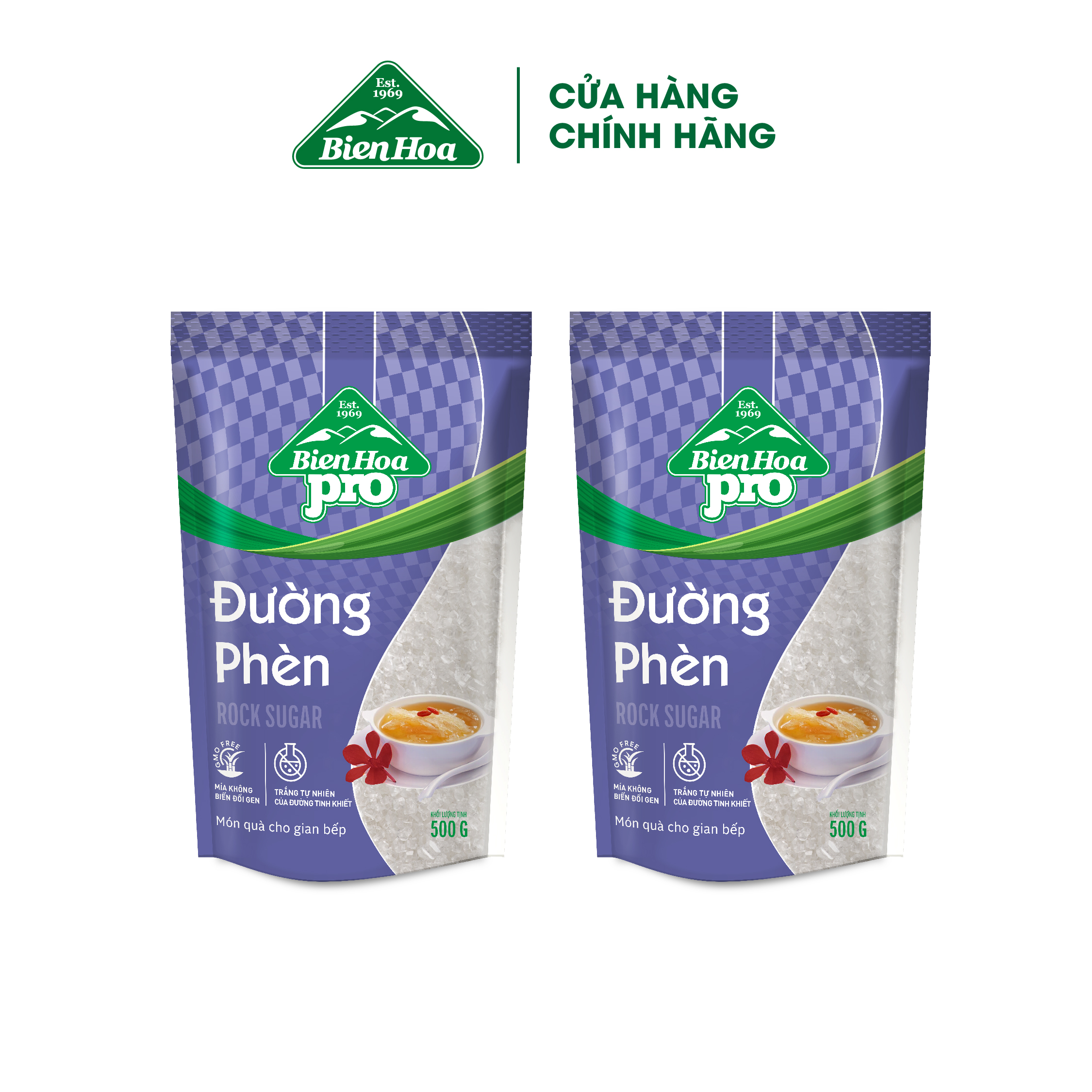 Combo 2 Đường Phèn Biên Hòa Pro 500 Gram/túi