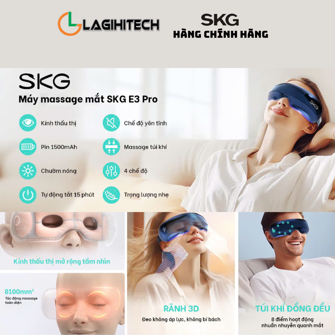 Máy Massage Mắt SKG E3 Pro - Hàng Chính Hãng