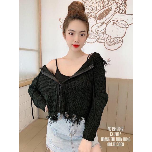 ÁO LEN RÁCH LAI CÓ NÓN CỰC XINH