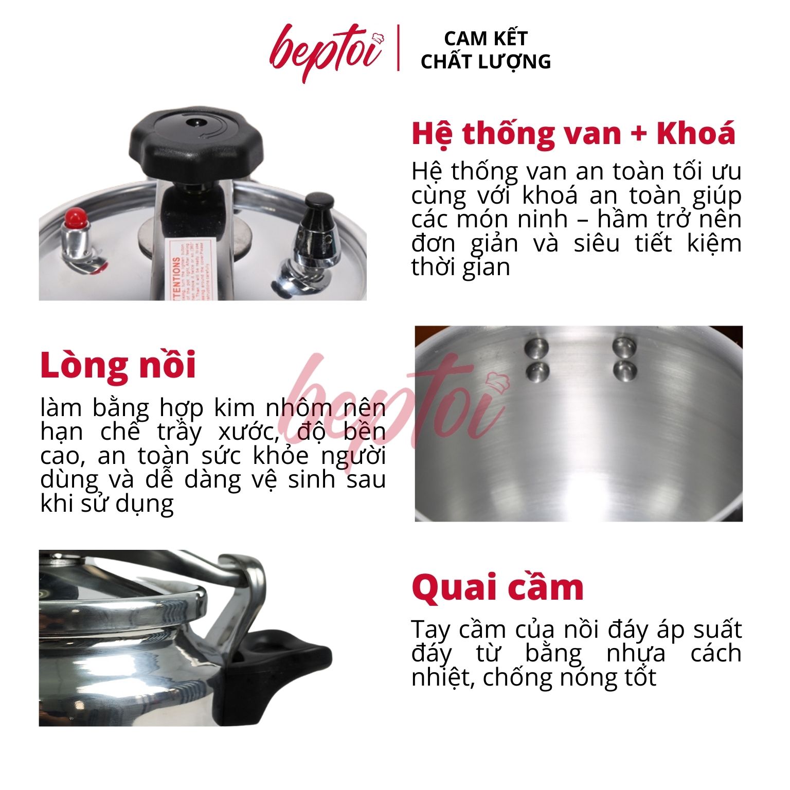 Nồi áp suất đáy từ Matika, nồi hầm đa năng dùng trên mọi loại bếp, dung tích 5 - 7 Lít - Hàng chính hãng