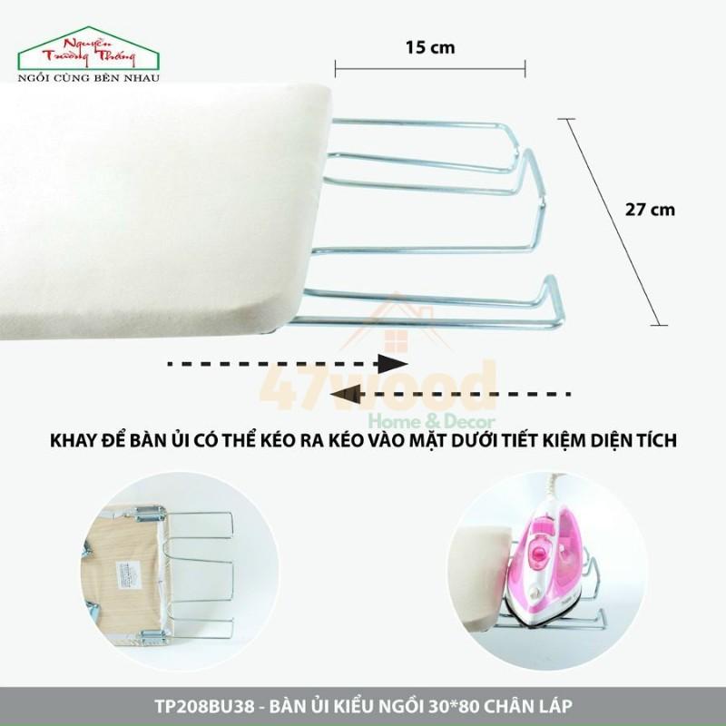 Kệ để bàn ủi kiểu ngồi chân sắt, kích thước 30x80cm