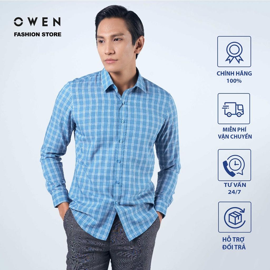 Áo Sơ mi Owen nam dài tay dáng Slimfit sợi Tre mềm mịn mát Mã AS220951D