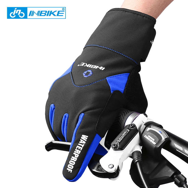 Găng tay xe đạp Inbike Găng tay xe đạp mùa đông Găng tay đầy đủ ngón tay đàn ông phản chiếu găng tay xe đạp cho xe máy đi xe máy Color: 966R Size: L