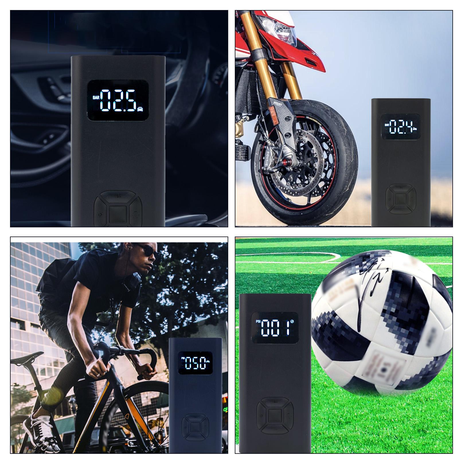 Tire Inflator Portable Air Compressor Digital Pressure Gauge with LEDs Light USB Rechargeable 150PSI Electric Air Pump