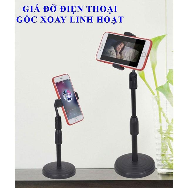 &quot;Cam Kết Loại 1&quot; Giá đỡ điện thoại để bàn,Livestream, kẹp chống lưng xoay 360,chân đế tròn để bàn, giá đỡ tiện lợi đa n