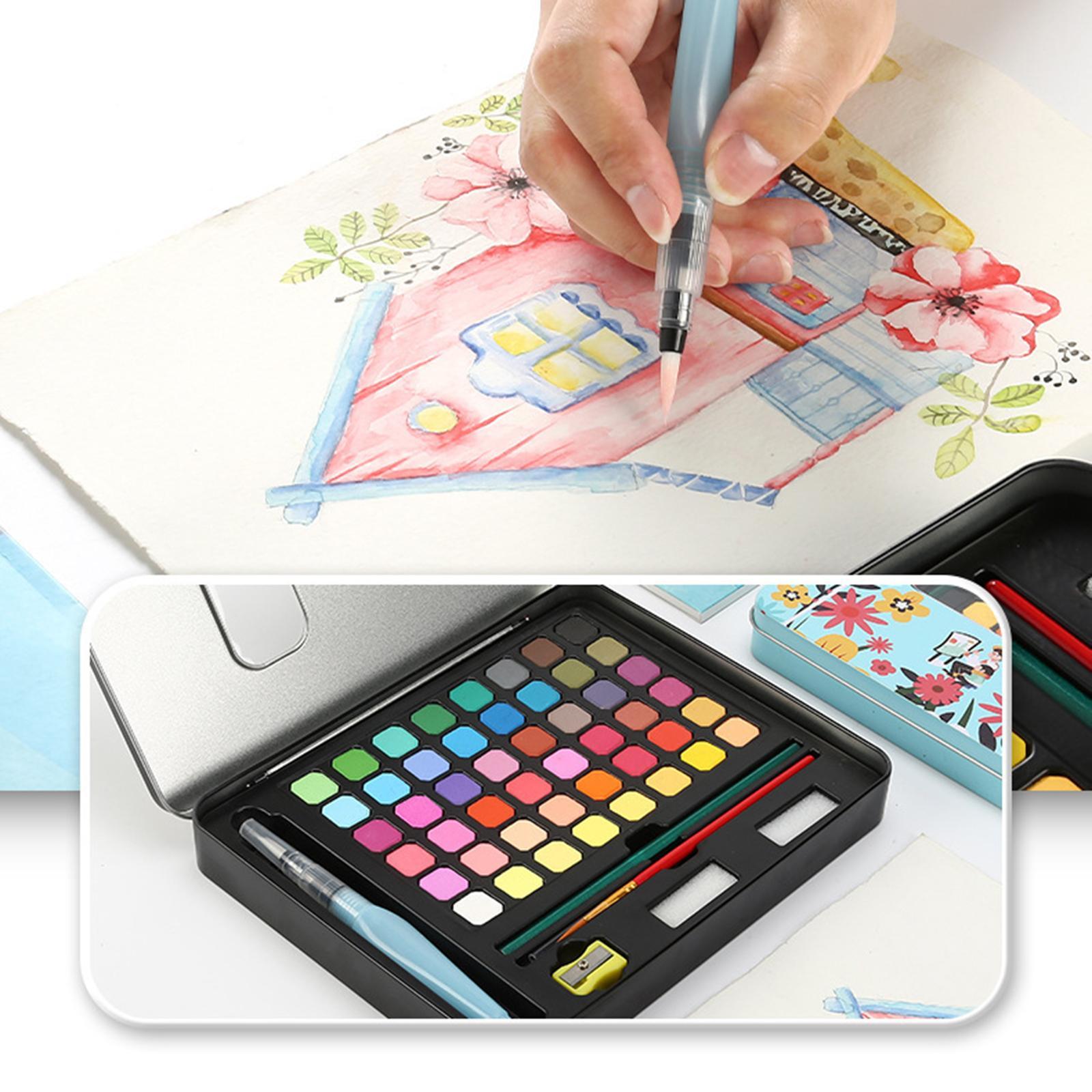 Watercolor Paint Set with Paint Brush Art Paper for Children School Supplies
