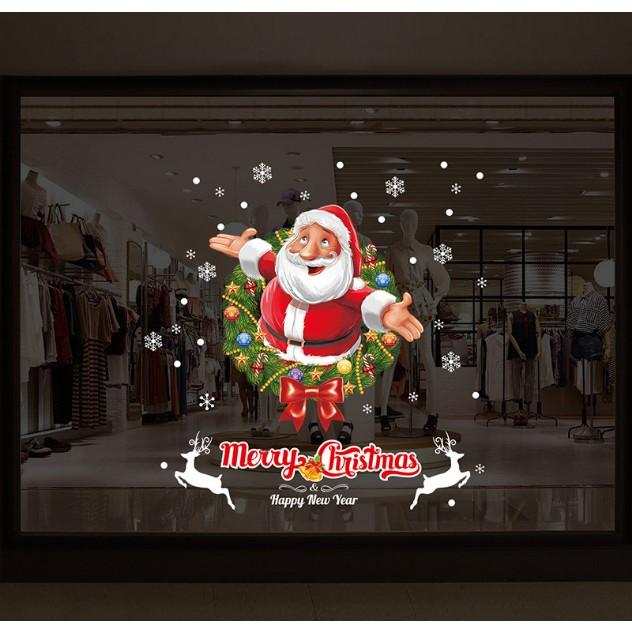 Decal trang trí tường Noel - Ông già Noel hoạt hình Vui Vẻ