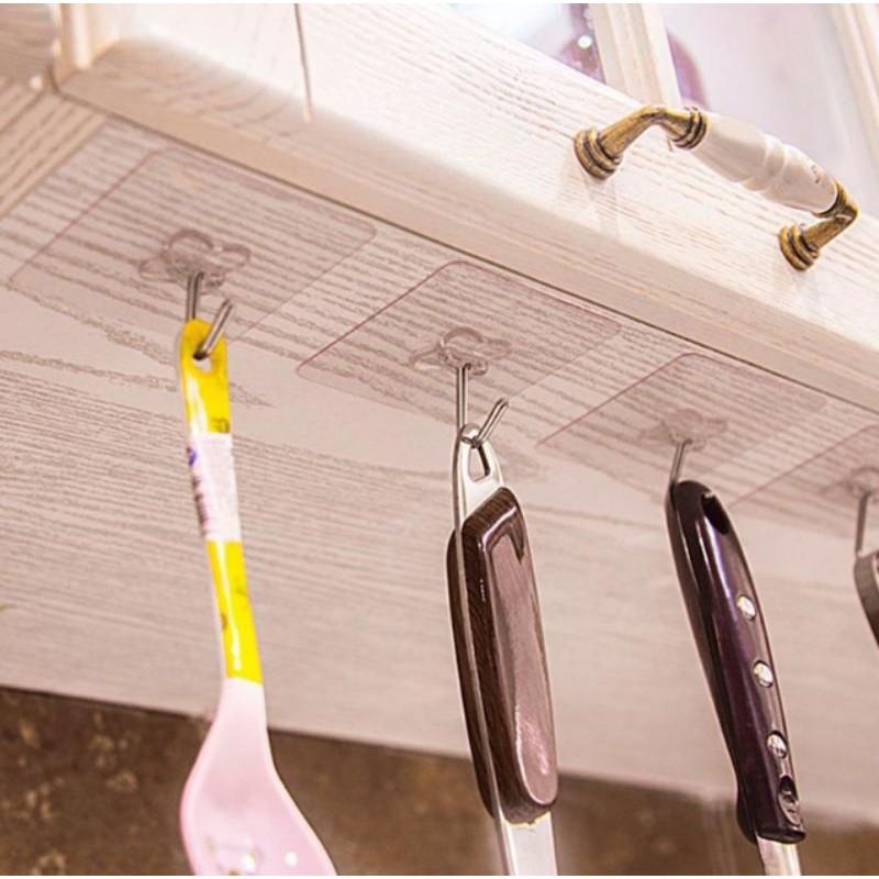 Móc Dán Tường Siêu Dính Trong Suốt Chịu Lực Tốt Treo Tường Chắc Chắn 6*6 cm