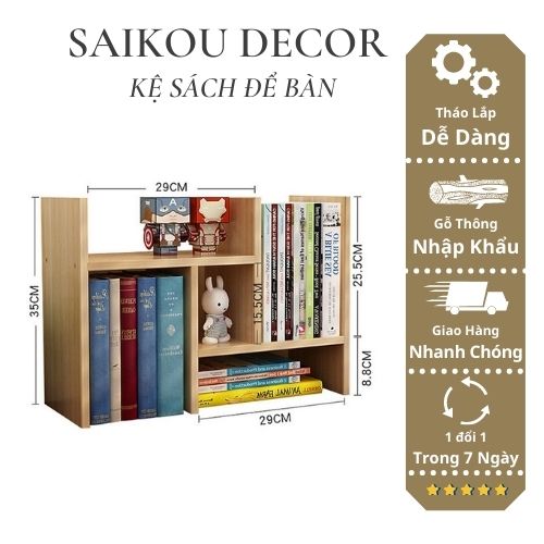 Kệ sách để bàn , kệ sách gỗ lắp ghép đa năng để bàn - ND005