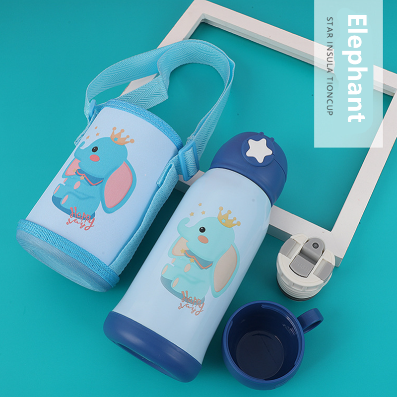 500 Ml Trẻ Em Inox Giữ Nhiệt Bình Nước Có Ống Hút Trẻ Em Di Động Cốc Nước Hoạt Hình Bình Nước Cho Học