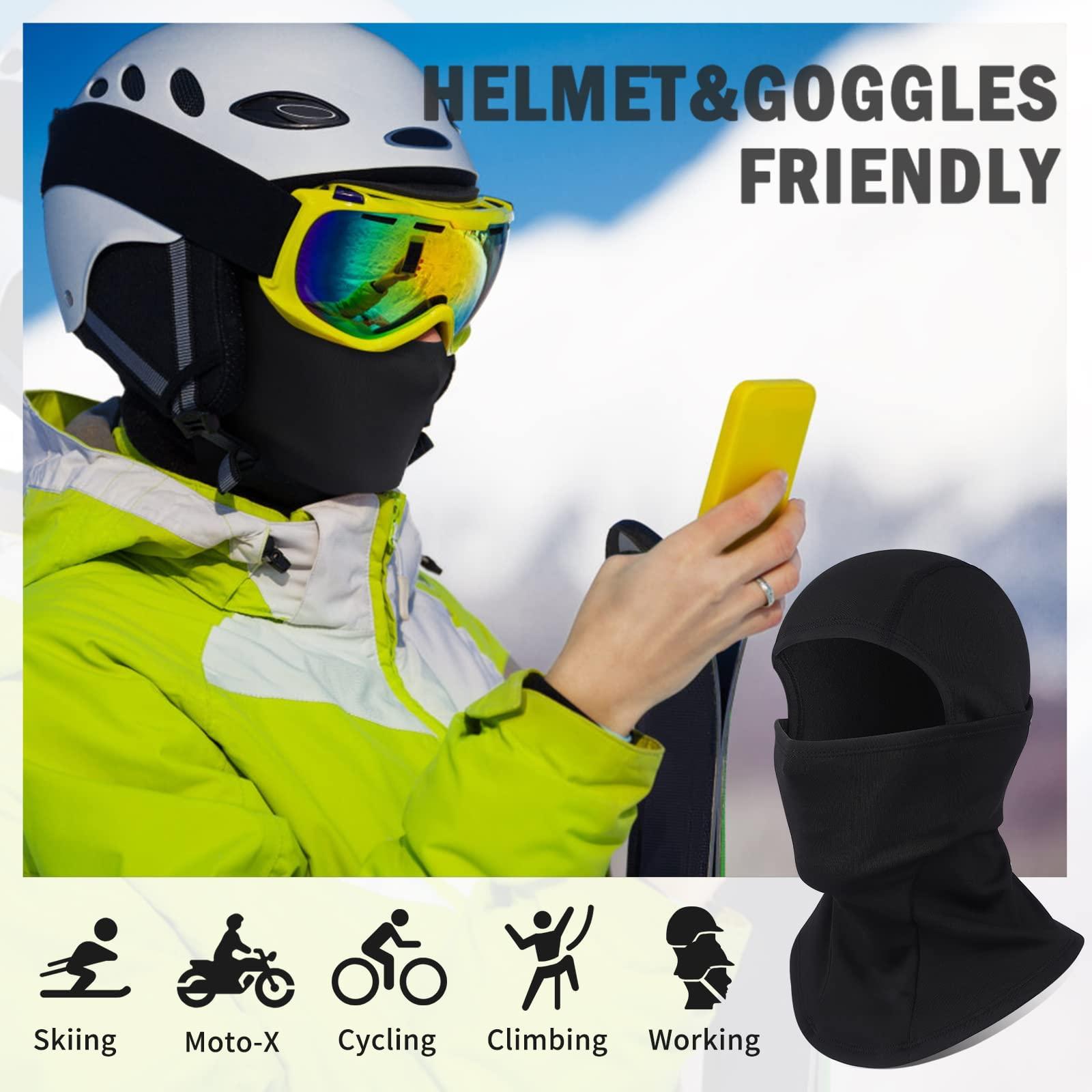 Mặt nạ trượt tuyết mùa đông - Năng bão ấm Bão ấm Máy sưởi cổ cho nam giới, Neathable Byerchief cho xe máy xe đạp, mũ xe đạp dưới mũ bảo hiểm khăn quàng cổ - màu đen