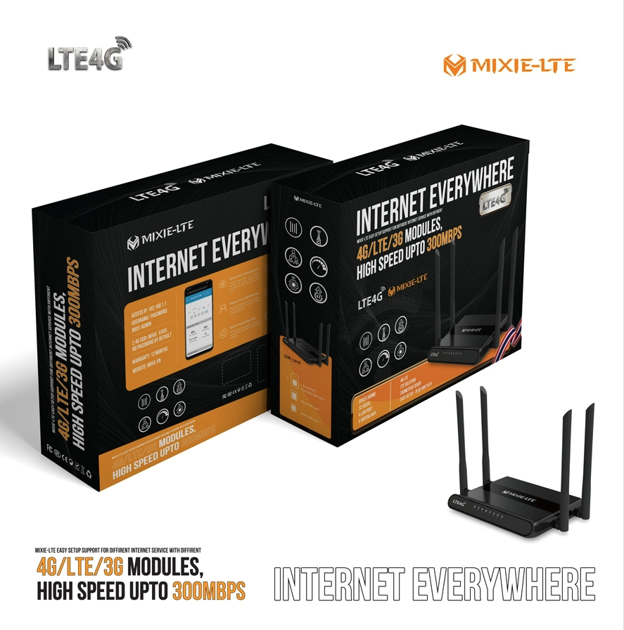 BỘ PHÁT 4G WIFI MIXIE LTE 4G - 4 ANTEN - 4 CỔNG LAN HỖ TRỢ LÊN ĐẾN 32 THIẾT BỊ