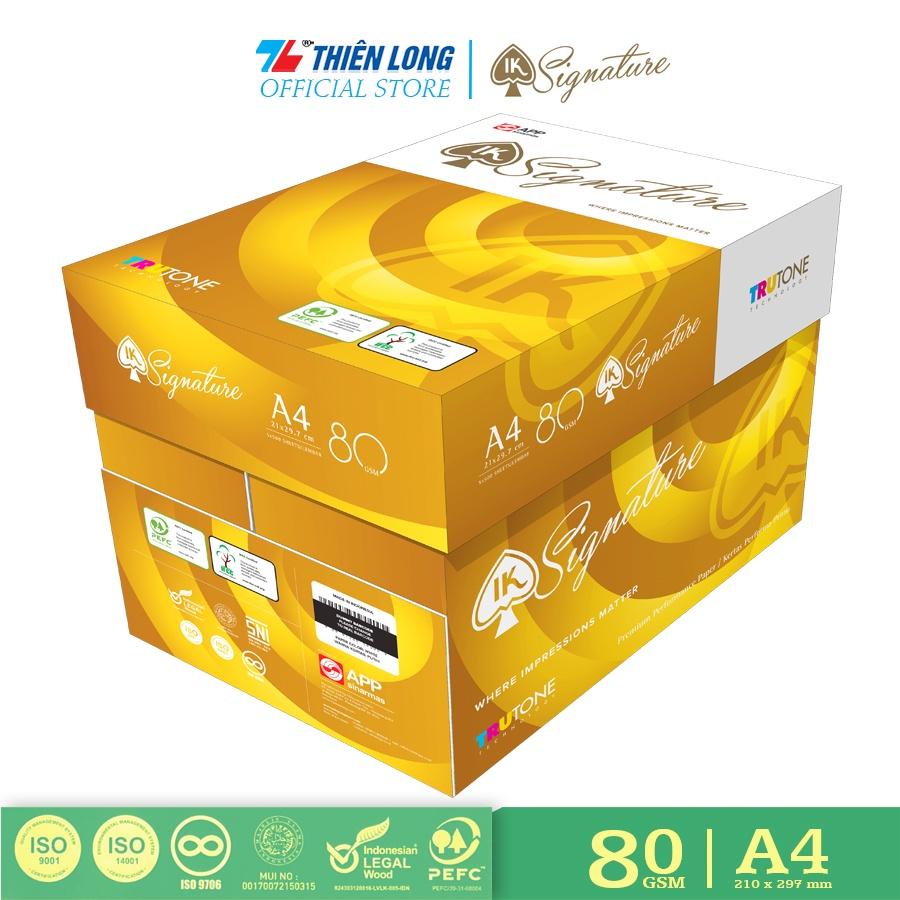 Ream giấy IK Signature cao cấp A4 80 gsm - Hàng nhập khẩu Indonesia