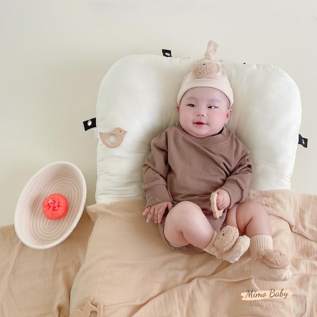 Tất vớ cao cổ đính gấu bông xù phong cách hàn quốc cho bé T38 Mimo Baby