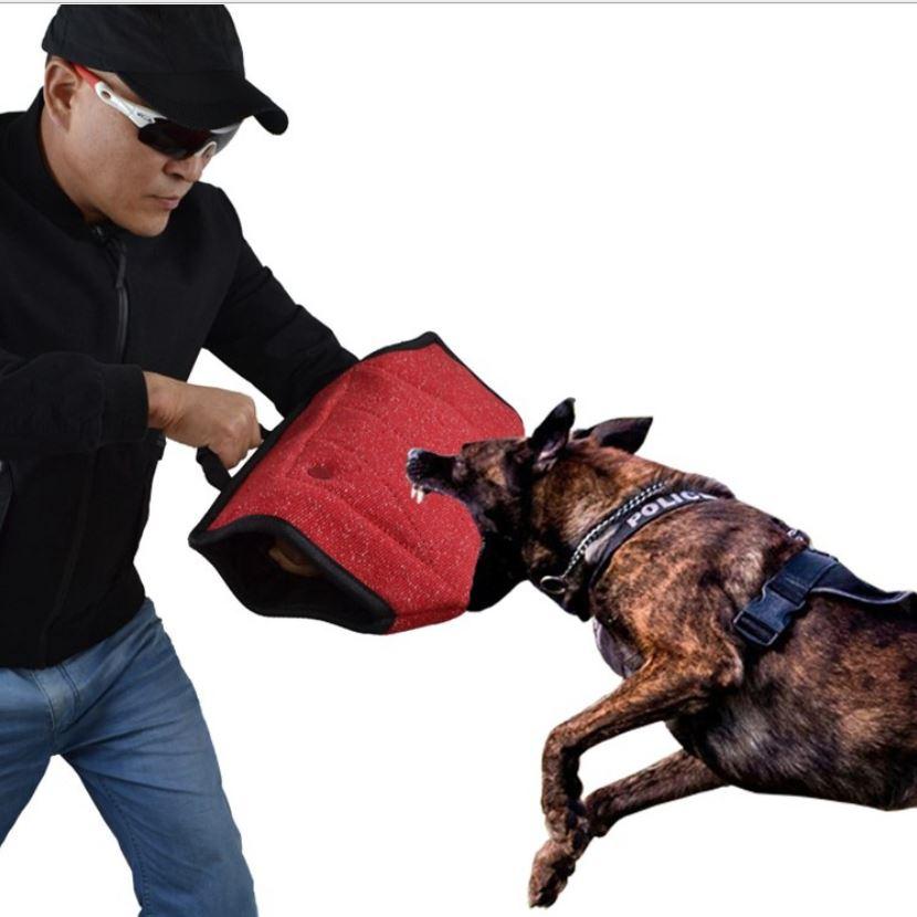 Đồ huấn luyện chó nghiệp vụ bao tay vải mềm nửa tay màu đỏ và đen
