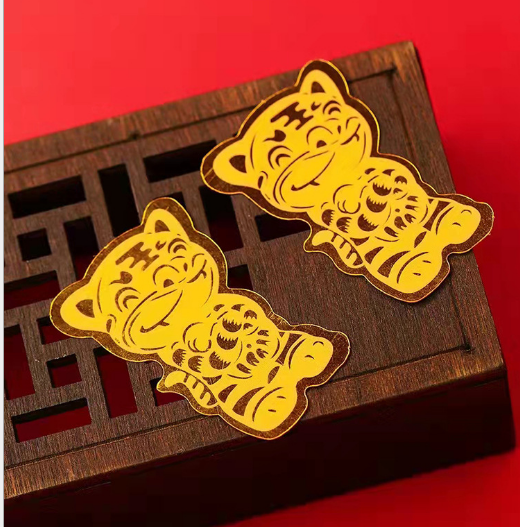 Mèo vàng thần tài, Hổ vàng dán điện thoại đem may mắn chiêu tài lộc, bình an đến với bạn-GD428-DanDT