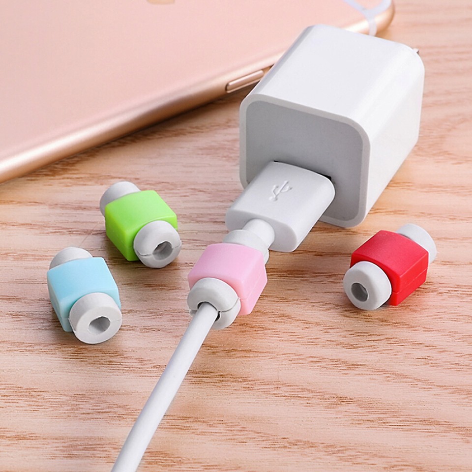 Bộ 2 nút chống gãy dây sạc iPhone, Macbook màu ngẫu nhiên Lucas - Hàng nhập khẩu