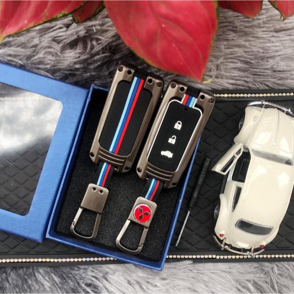 Ốp bảo vệ chìa khóa mitsubishi, bọc chìa khóa mitsubishi outlander, xpander, attrage, triton, pajero chất liệu kim loại
