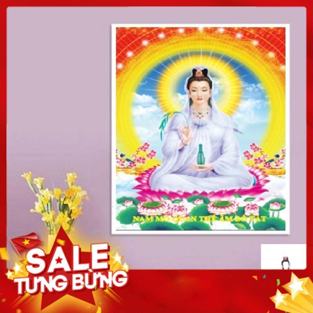 50*65CM TRANH ĐÍNH ĐÁ PHẬT QUAN ÂM TRANH CHƯA ĐÍNH LV092