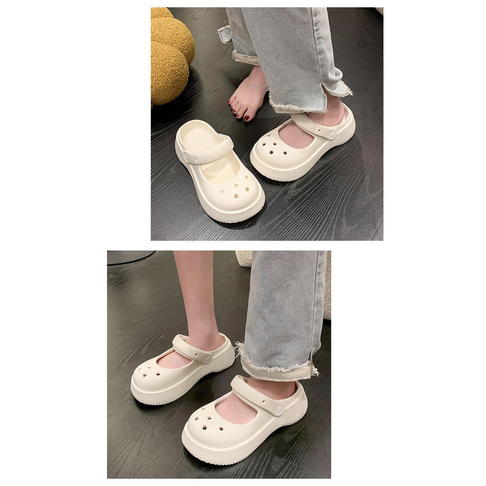 Clog Slipper Shoes Comfortable Closed Toe Heels Non Slip Nursing Shoes Slippers for Couples Women Female Beach Indoor Bathroom