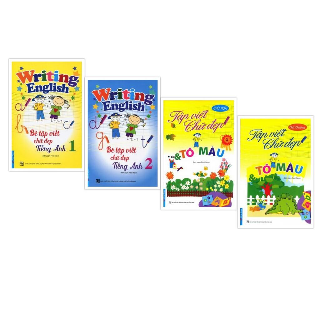 Combo Bé tập viết chữ đẹp & Tô màu + Chữ hoa + Chữ thường - Bản Quyền