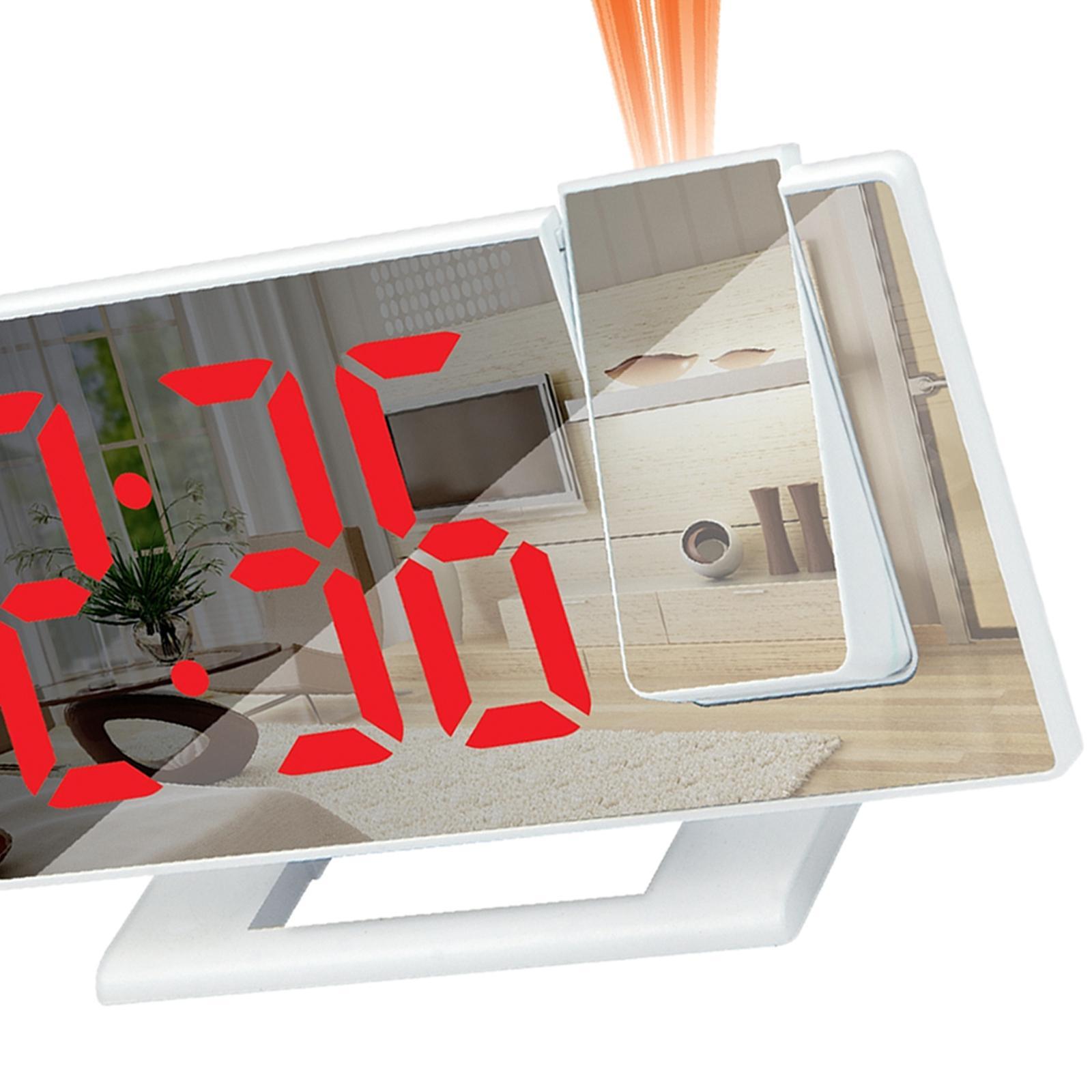 Mirror Surface Snooze /24H Desktop Clock Auto Dimmer LED Screen for Elderly Children