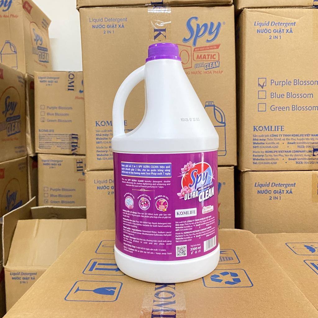 Nước giặt xả SPY Ultra Clean Tím 4,6 kg 2 trong 1 hương hoa Pháp trắng sạch thơm lâu tiết kiệm